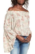 Women's Sun & Shadow Bell Sleeve Off The Shoulder Blouse