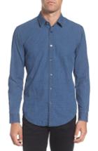 Men's Boss Ronni Slim Fit Dobby Denim Sport Shirt - Blue