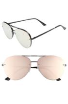 Women's Quay Australia X Missguided Cool Innit 56mm Aviator Sunglasses - Black/ Pink