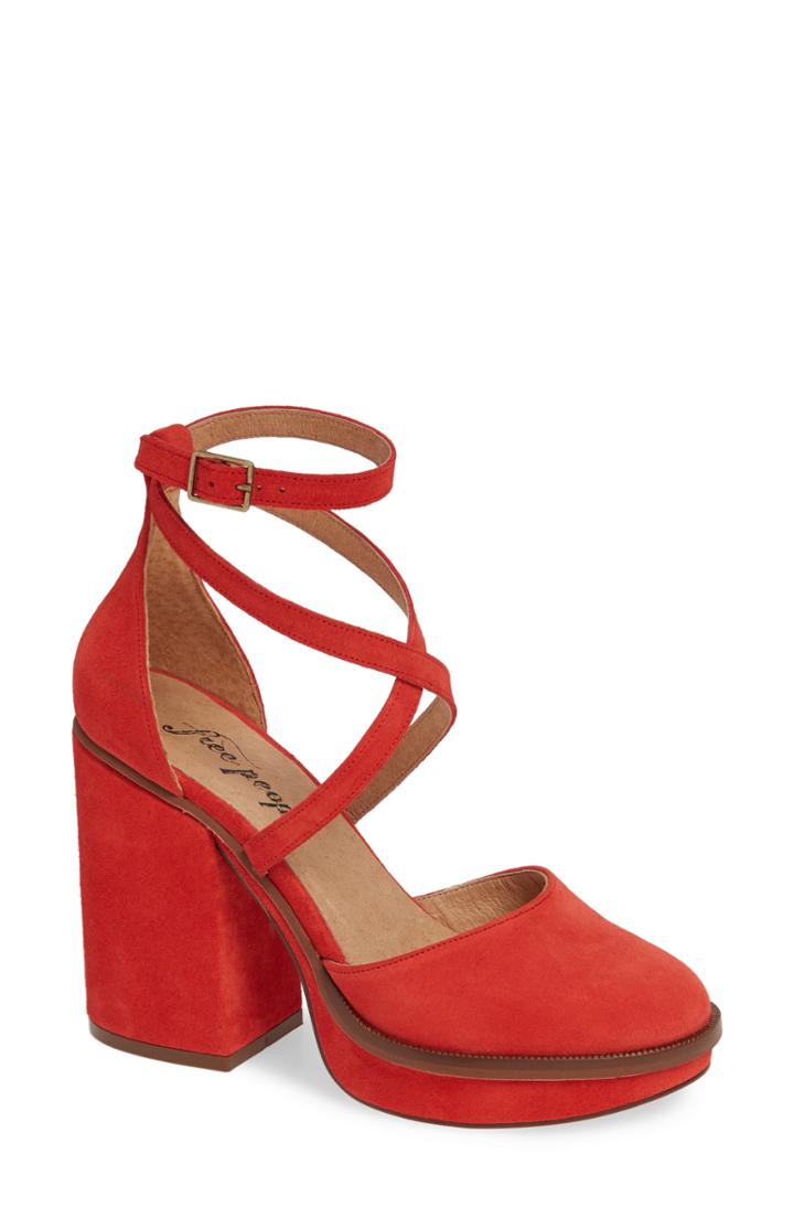 Women's Free People Remi Platform Pump Us / 38eu - Red