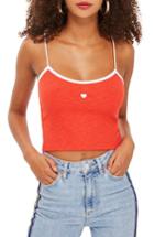 Women's Topshop Embroidered Camisole Top Us (fits Like 0) - Red
