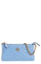 Gucci Mini Gg Marmont 2.0 Matelasse Leather Pouch - Blue