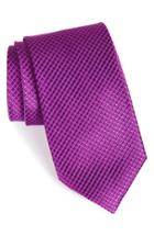Men's Nordstrom Men's Shop Micro Grid Silk Tie, Size - Purple