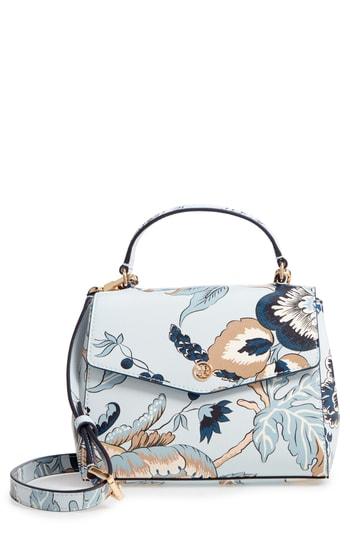 Tory Burch Robinson Print Small Leather Satchel - Blue