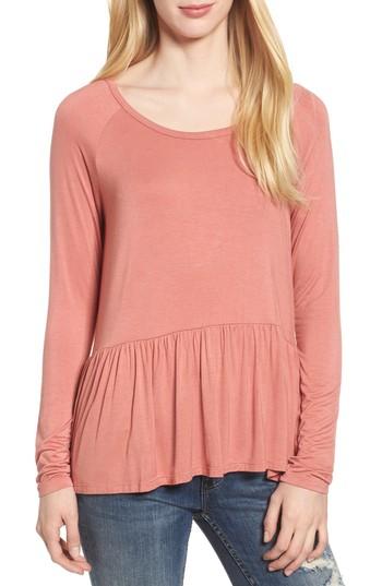 Women's Bp. Stripe Peplum Tee, Size - Pink