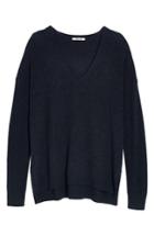 Women's Madewell Warmlight V-neck Sweater, Size - Blue