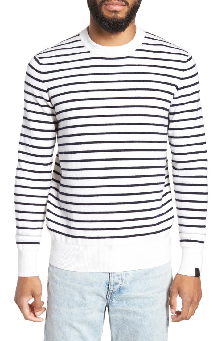 Men's Rag & Bone Sam Slim Fit Stripe Sweater - Ivory