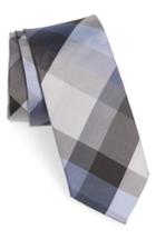 Men's Nordstrom Men's Shop Autumn Check Silk Skinny Tie, Size - Grey
