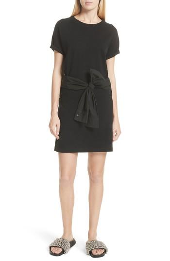 Women's Alexander Wang Sleeve Waist T-shirt Dress - Black