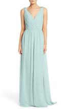 Women's Hayley Paige Occasions Embellished Shoulder V-neck Chiffon Gown - Blue