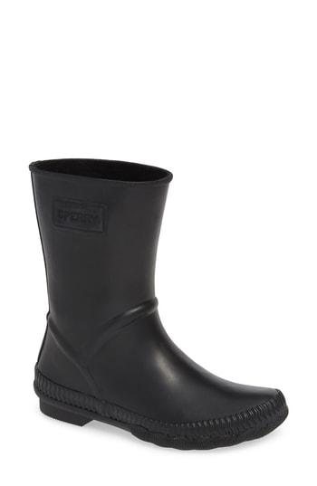 Women's Sperry Saltwater Current Fair Isle Waterproof Rain Boot M - Black