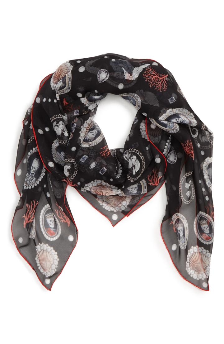 Women's Alexander Mcqueen Lost At Sea Silk Scarf