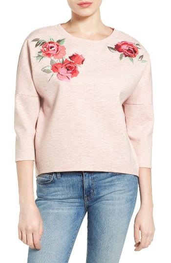 Women's Halogen Embroidered Knit Top - Pink