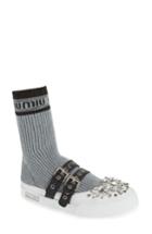 Women's Miu Miu Metallic Sock Sneaker Us / 35eu - Grey