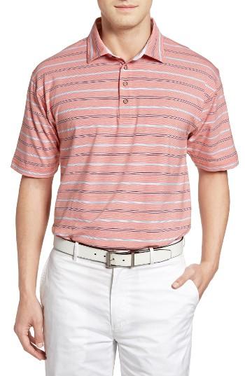 Men's Bobby Jones Liquid Cotton Stripe Jersey Golf Polo - Orange