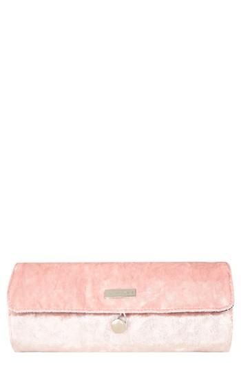 Skinny Dip Pink Velvet Brush Roll, Size - No Color