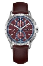 Men's Hamilton Broadway Automatic Chronograph Leather Strap Watch, 43mm