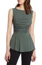 Women's Halogen Shirred Detail Sleeveless Blouse - Green