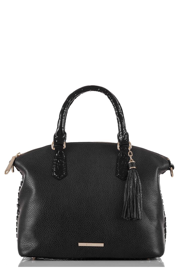 Brahmin Duxbury Whipstitch Trim Leather Satchel - Black