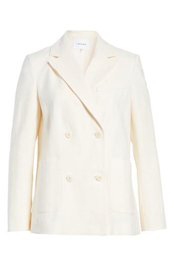 Women's Frame Double Breasted Linen Blend Blazer