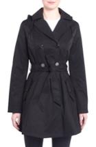 Women's Laundry By Shelli Segal Fit & Flare Trench Coat - Black
