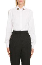 Women's Dolce & Gabbana Crown Detail Stretch Poplin Shirt Us / 38 It - White