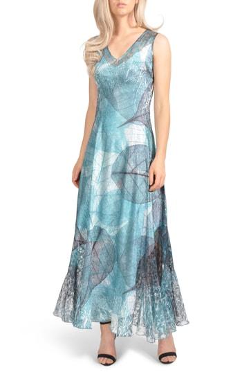 Women's Komarov Lace-up Back Maxi Dress - Blue