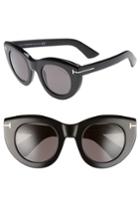 Women's Tom Ford Marcella 48mm Cat Eye Sunglasses - Black/ Smoke