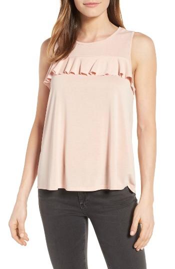 Women's Halogen Ruffle Front Tank - Pink