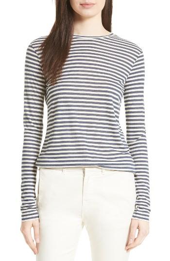 Women's Vince Midi Stripe Long Sleeve Tee - Blue