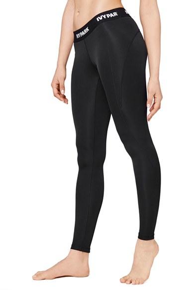 Women's Ivy Park 'i' Low Rise Full Length Leggings - Black
