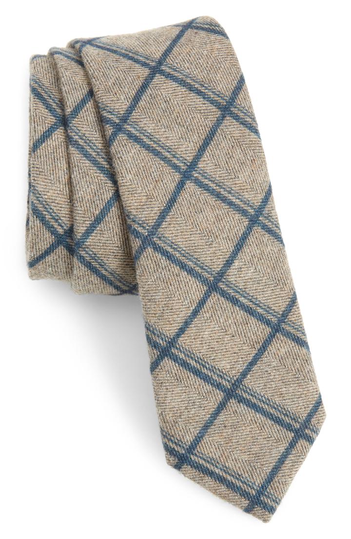 Men's The Tie Bar Plaid Cotton Tie, Size - Blue
