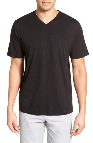 Men's Cutter & Buck 'sida' Regular Fit V-neck T-shirt - Black