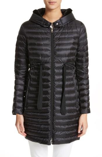 Women's Moncler Barbel Hooded Down Coat With Genuine Mink Fur Trim