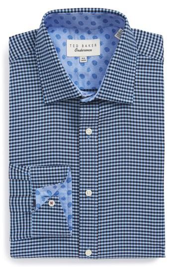Men's Ted Baker London Endurance Sterling Trim Fit Dress Shirt - 34/35 - Blue