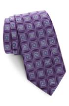 Men's Nordstrom Men's Shop Lauren Medallion Silk Tie, Size - Purple