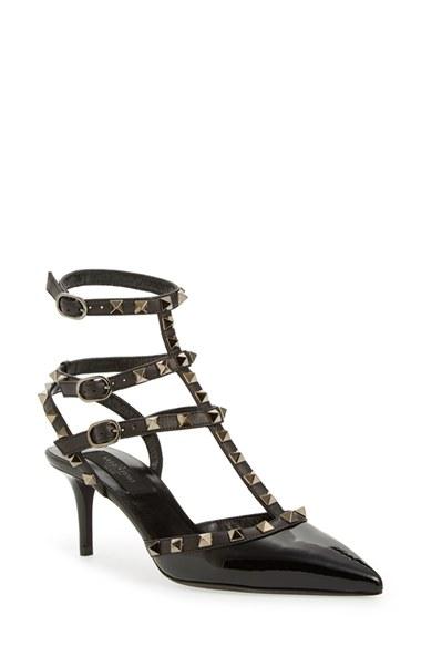 Women's Valentino 'rockstud Noir' T-strap Pump