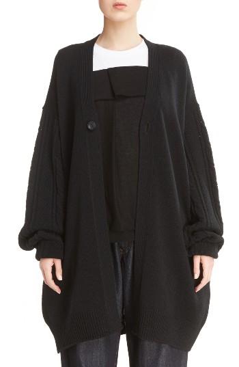 Women's Y's By Yohji Yamamoto Alan Button Cardigan - Black
