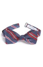 Men's John W. Nordstrom Dotted Stripe Silk Bow Tie, Size - Red