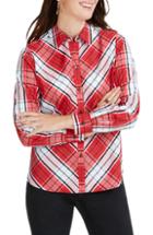 Women's Foxcroft Tina Campbell Tartan Shirt - Red