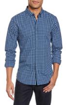 Men's Boss Orange Trim Fit Plaid Shirt, Size - Blue