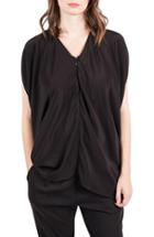 Women's Kinwolfe Crepe De Chine Maternity/nursing Tunic - Black