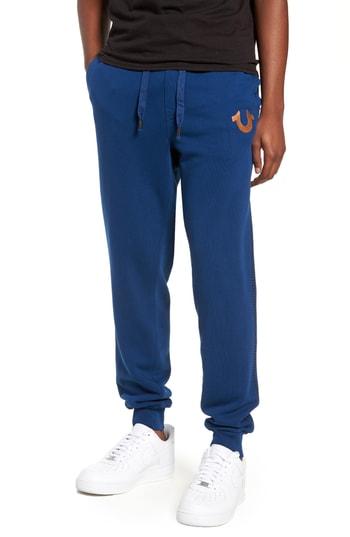 Men's True Religion Brand Jeans Metallic Buddha Sweatpants - Red