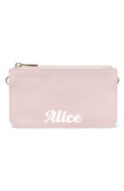 Pop & Suki Personalized Leather Zip Pouch - Pink