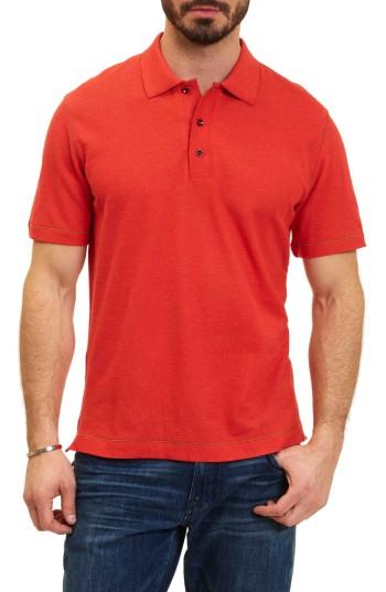 Men's Robert Graham Messenger Pique Polo, Size - Pink