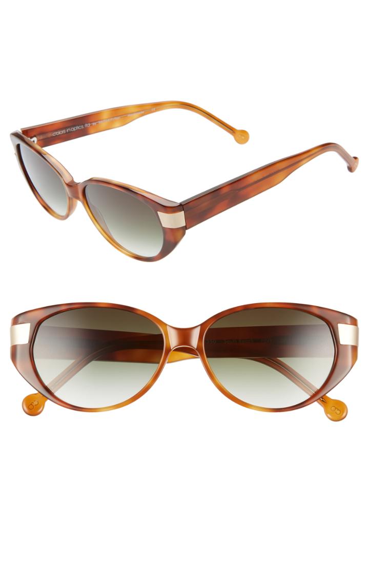 Women's Colors In Optics Southbeach 54mm Gradient Cat Eye Sunglasses - Honey