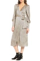 Women's Topshop Boutique Mini Spot Wrap Dress Us (fits Like 2-4) - Beige