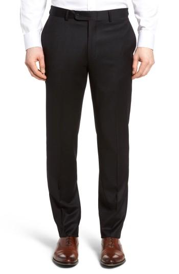 Men's Bensol Flannel Wool Trousers - Black