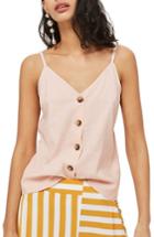 Women's Topshop Button Through Camisole Top Us (fits Like 0) - Blue
