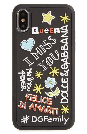 Dolce & Gabbana Graffiti Print Iphone X Case - Black